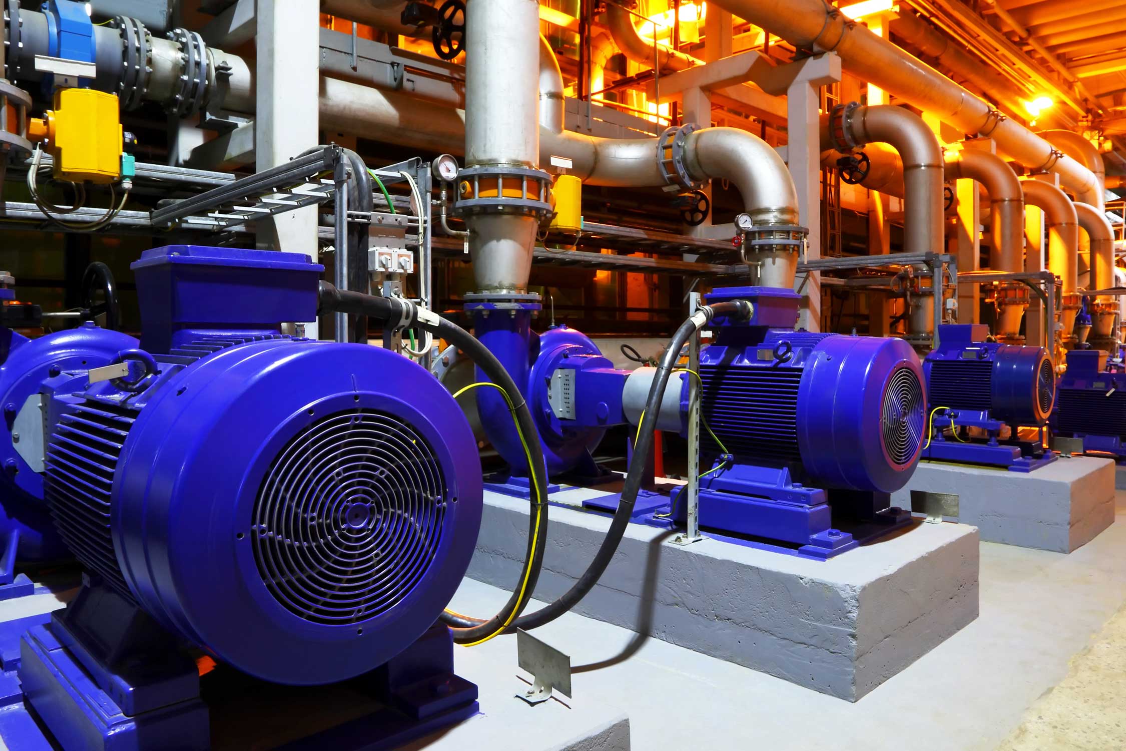 A picture of industrial water pumps